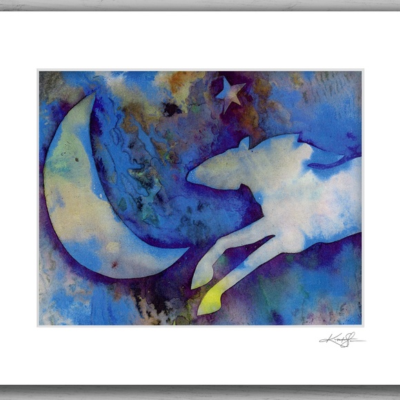 Horse & Moon Art print from original painting - Picture 3 of 4